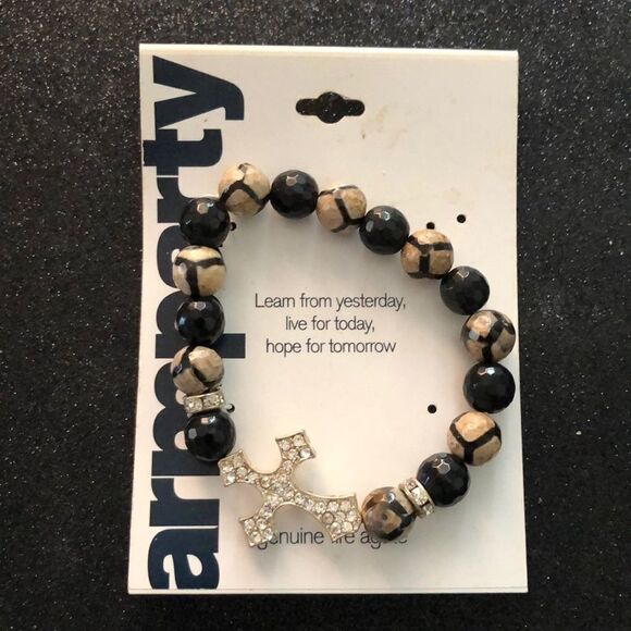 Arm Party Fire Agate Gemstone Cross Bracelet New‎ - Picture 1 of 2